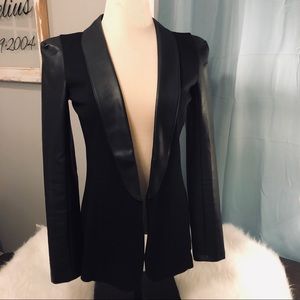 Faux Leather and polyester blazer